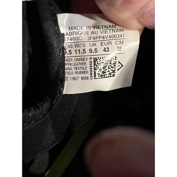 RARE🔥Converse Chuck Taylor All Star Waterproof Nubuck Sneaker Black Men's 9.5 - Picture 7 of 8
